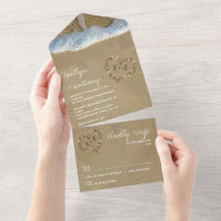 Hart In Zand Monogram Strand Trouwfeest