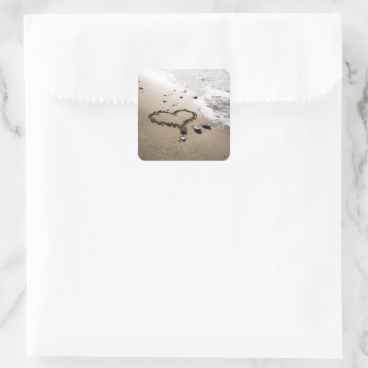 Hart in zand sticker (Tas)