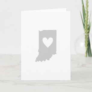 Hart Indiana Hoosier State Kaart Vormgegeven Groet