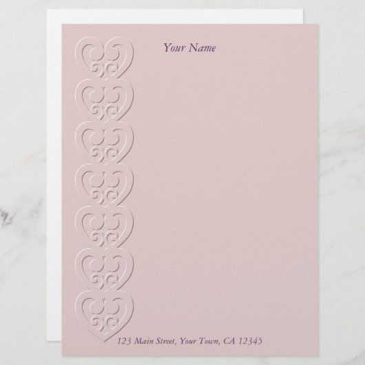 hart ingegraveerd custom briefhoofd (Voorkant / Achterkant)