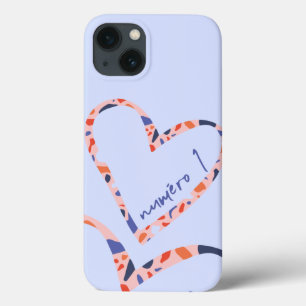 Hart Iphone Hoesje, Frans, Blauw, Luxe, Liefde Case-Mate iPhone Case