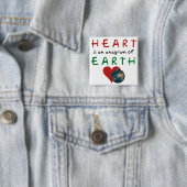 Hart is Earth anagram Vierkante Button 5,1 Cm (In situ)
