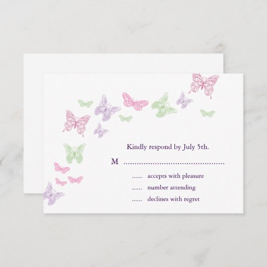 Hart is een Flutter RSVP (Voorkant / Achterkant)