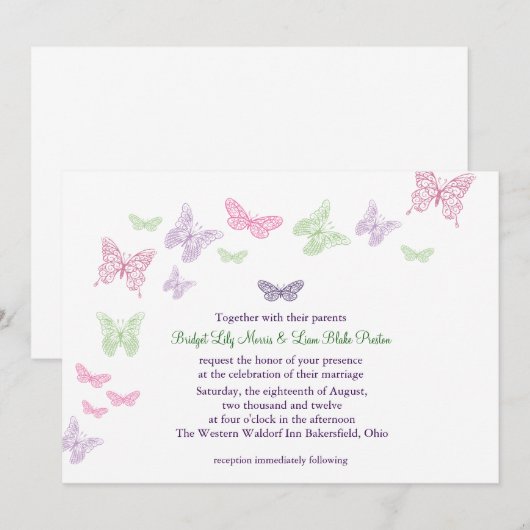 Hart is een uitnodigende uitnodiging voor een Flut (Voorkant / Achterkant)