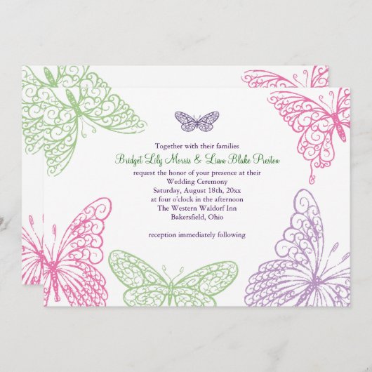 Hart is een uitnodigende uitnodiging voor een Flut (Voorkant / Achterkant)