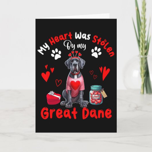 Hart is gestolen door mijn geweldige Deense dog Va Kaart (Voorkant)