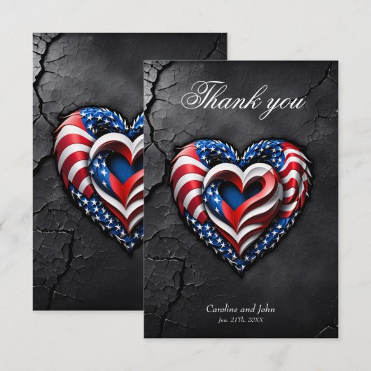 Hart is in de klassieke kleuren van de Amerikaanse Bedankkaart (Voorkant / Achterkant)