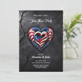 Hart is in de klassieke kleuren van de Amerikaanse Kaart (Staand voorkant)