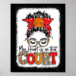 Hart is op dat basketbal luipaard basketbal shirt poster