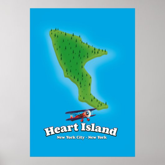 Hart Island New York map Poster (Voorkant)