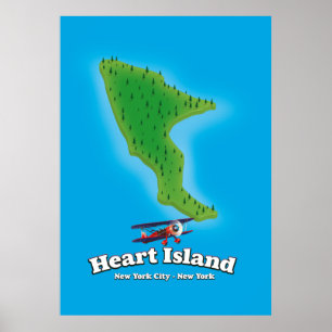Hart Island New York New York kaart Poster