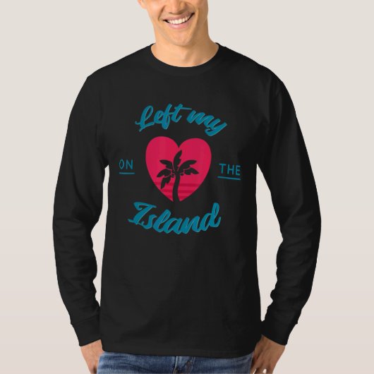 Hart Island Palm Trees zand Ocean T - shirts en me (Voorkant)