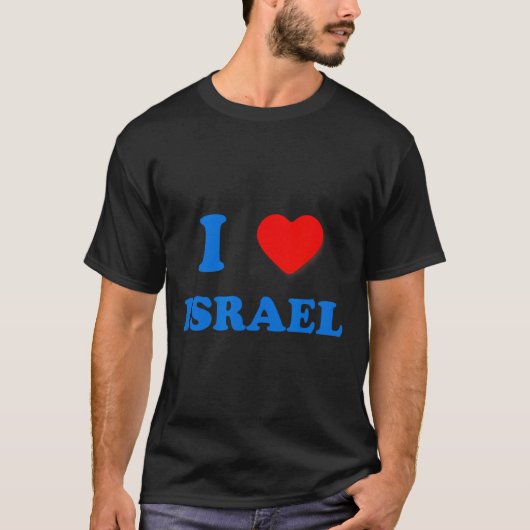 Hart Israël Ik hou van Israel Independence Day Sta T-shirt (Voorkant)