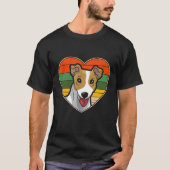Hart Jack Russell Terriër Hond Mam Pap Valentijn F T-shirt (Voorkant)