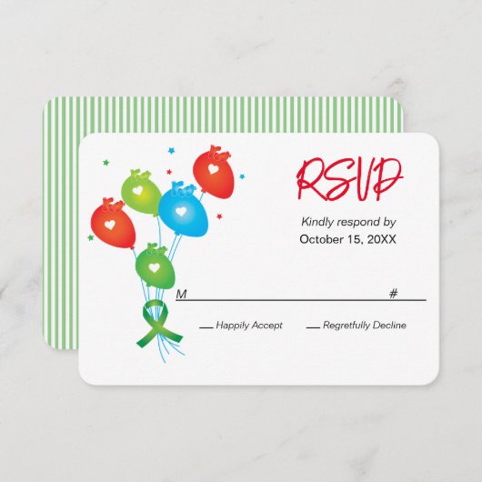 Hart-jubileum Ballonnen Party RSVP (Voorkant / Achterkant)