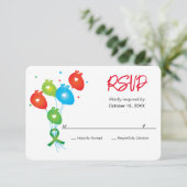 Hart-jubileum Ballonnen Party RSVP (Staand voorkant)