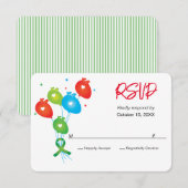 Hart-jubileum Ballonnen Party RSVP Kaartje (Voorkant / Achterkant)