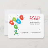 Hart-jubileum Ballonnen  Party RSVP Kaartje (Voorkant)