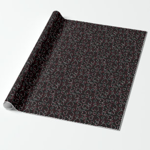 Hart Jumble Red White — elegant vormig vormig vorm Cadeaupapier