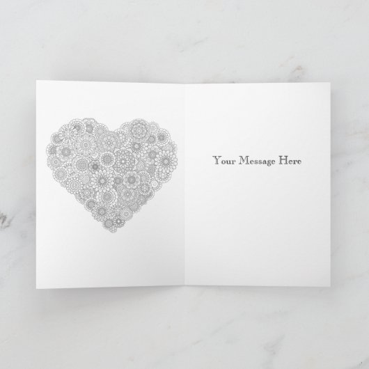 Hart Kaart: Volwassen Kleuren Gepersonaliseerd Feestdagen Kaart (Binnen)