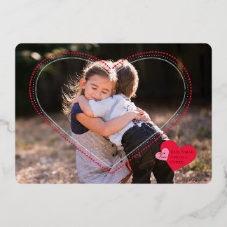 Hart Kader Valentijnsdag Fotokaart Folie Feestdagenkaart