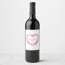 Hart Kader Valentijnswijnlabel