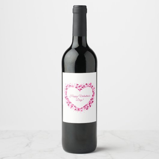 Hart Kader Valentijnswijnlabel Wijn Etiket (Voorkant)