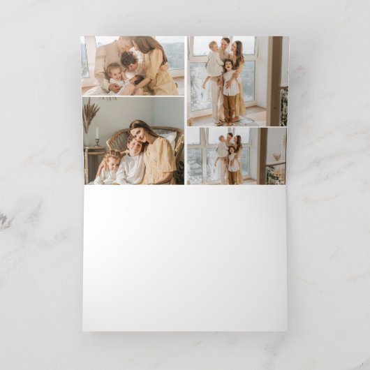 Hart Kalligrafie 13 Foto Gelukkige Verjaardag Folie Wenskaart (Binnenlaag)