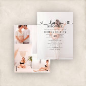 Hart kalligrafie 4 Foto Baby shower Briefkaart