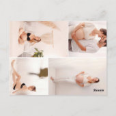 Hart kalligrafie 4 Foto Baby shower Briefkaart (Achterkant)