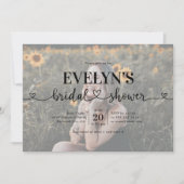 Hart Kalligrafie 5 Foto Bruids Douche Uitnodiging (Voorkant)