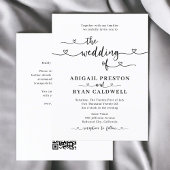 Hart kalligrafie budget bruiloft briefkaart