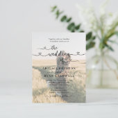 Hart Kalligrafie Budget Foto Huwelijk Briefkaart (Staand voorkant)