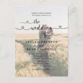 Hart Kalligrafie Budget Foto Huwelijk Briefkaart (Voorkant)