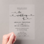 Hart kalligrafie minimalistische bruiloft acryl uitnodigingen (Insitu (Draagbaar))