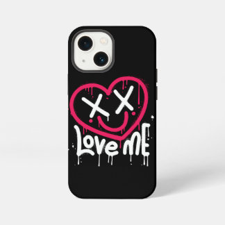 Hart karakter met dode ogen en glimlach gespoten iPhone 13 mini hoesje