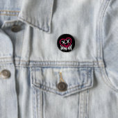 Hart karakter met dode ogen en glimlach gespoten ronde button 3,2 cm (In situ)