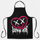 Hart karakter met dode ogen en glimlach gespoten schort (Voorkant)