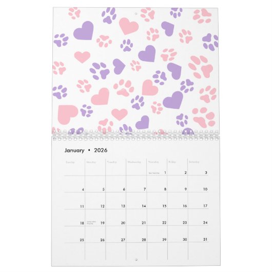 Hart & Kat Paw Prints Kalender (Jan 2026)