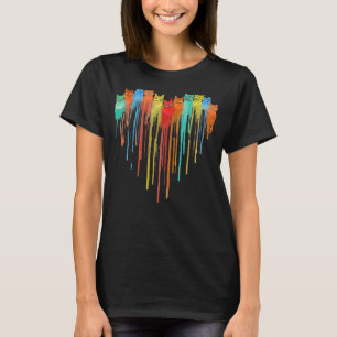 Hart Kat  Regenboog Kat  Kleurrijke Kat T-shirt