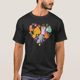 Hart Kat Santa Snoep Ornamenten Kerst Kat 5 T-shirt