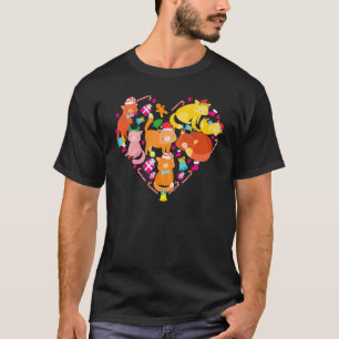 Hart Kat Santa Snoep Ornamenten   Kerstkat T-shirt