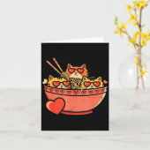 Hart, katten, ramennoedels, valentijnsdag kaart (Gele Bloem)