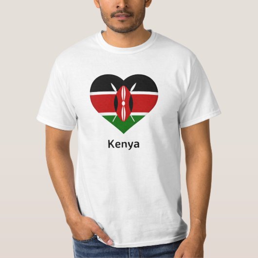 Hart - Kenia-vlag T-shirt (Voorkant)