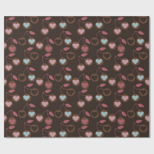 hart kersen bruin cadeaupapier