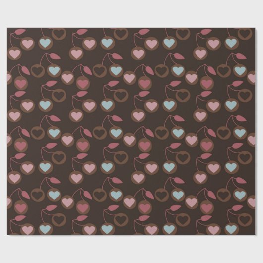 hart kersen bruin cadeaupapier (Vlak)