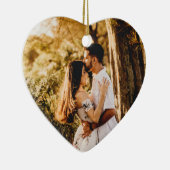 Hart Kerst Ornament - gepersonaliseerde keramiek (Rechts)