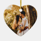 Hart Kerst Ornament - gepersonaliseerde keramiek (Voorkant)