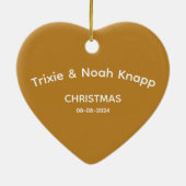 Hart Kerst Ornament - gepersonaliseerde keramiek (Achterkant)