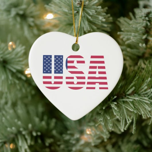 Hart Kerst Ornament - Patriotisch Amerikaans (Boom)